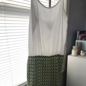 White and green dress